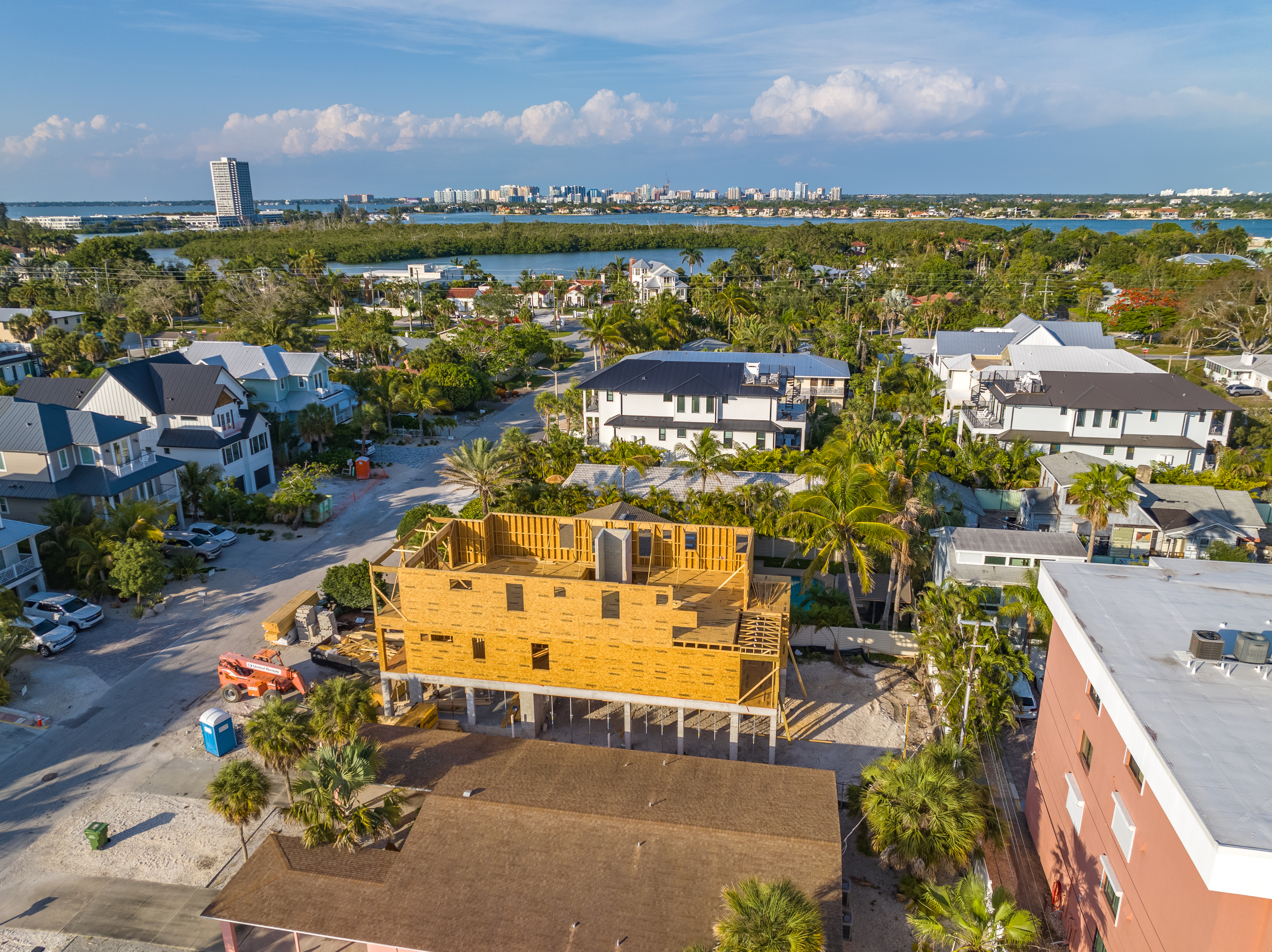 EBG home under construction — Gulf Coast barrier island
